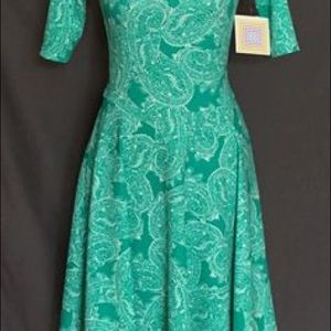 NWT Lularoe Nicole Paisley Turquoise Dress XXS!