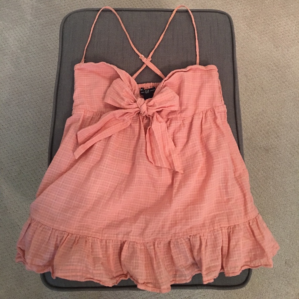 Pink babydoll tank w/ criss cross back