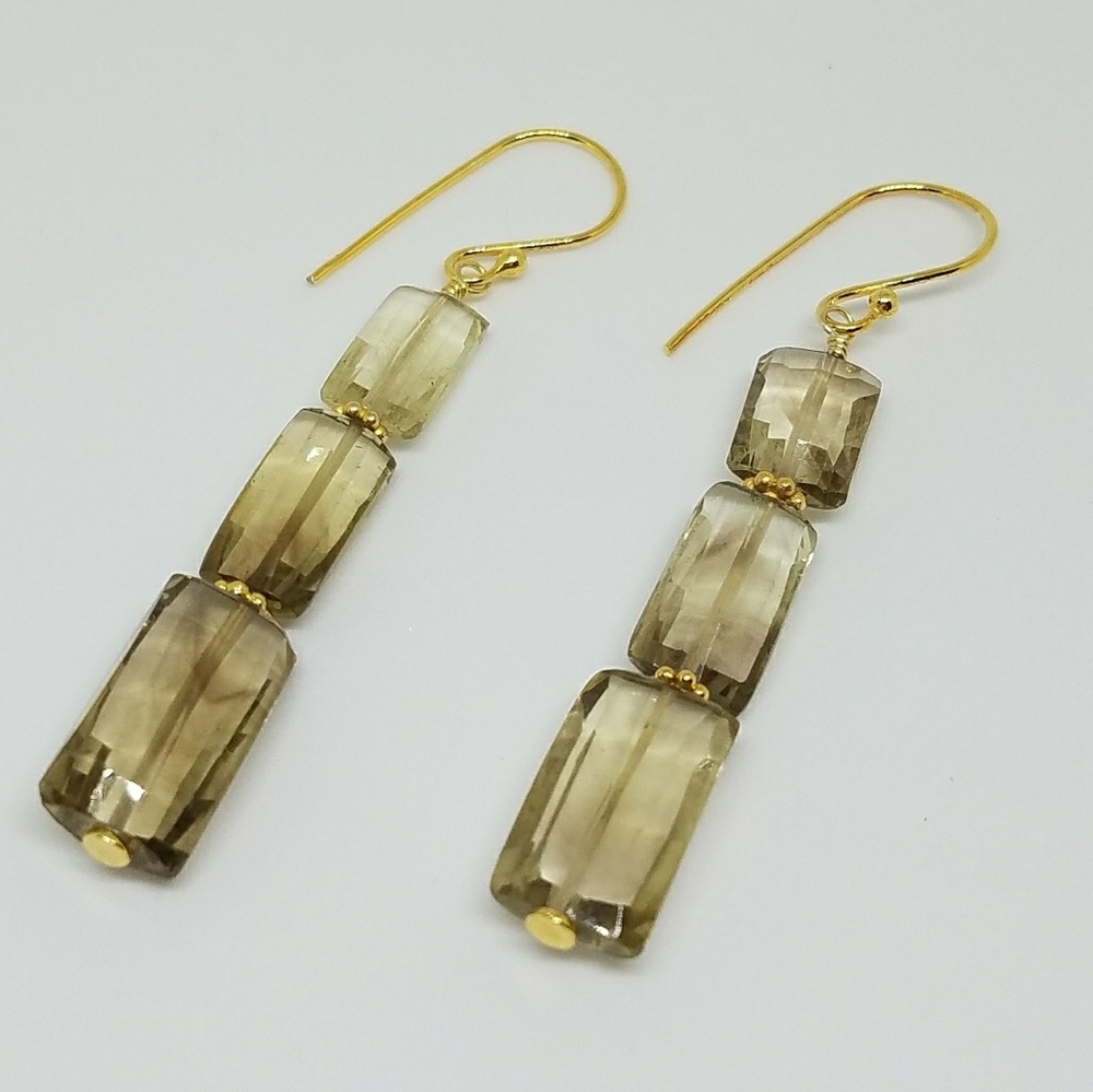 Lemon quartz earrings - Picture 2 of 4