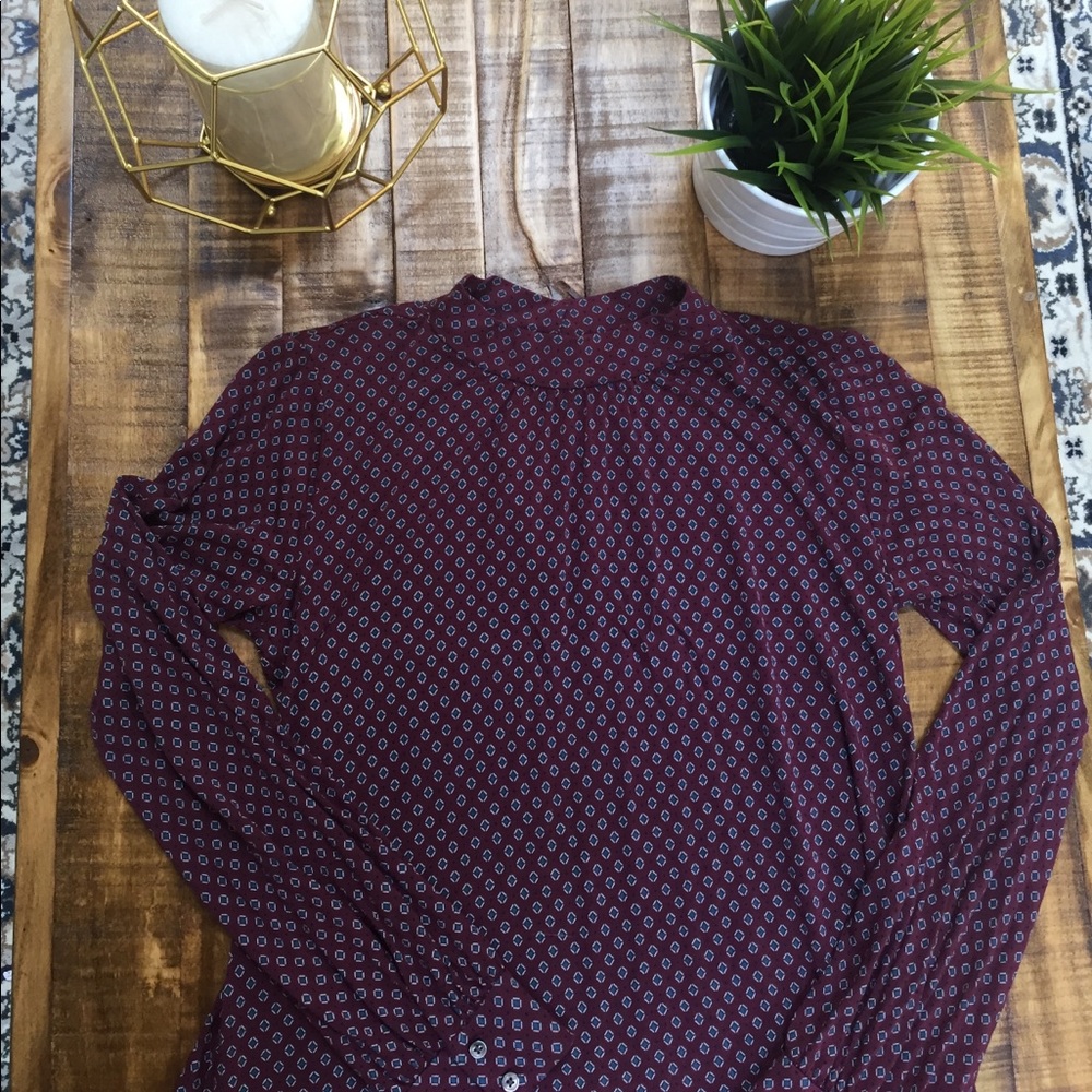 Loft long sleeve mock neck shirt XS