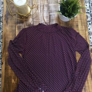 Loft long sleeve mock neck shirt XS