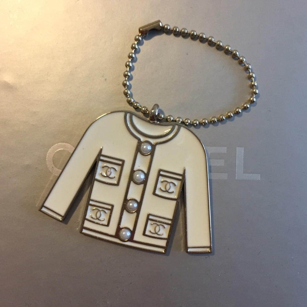 Authentic NEW Chanel cardigan keychain