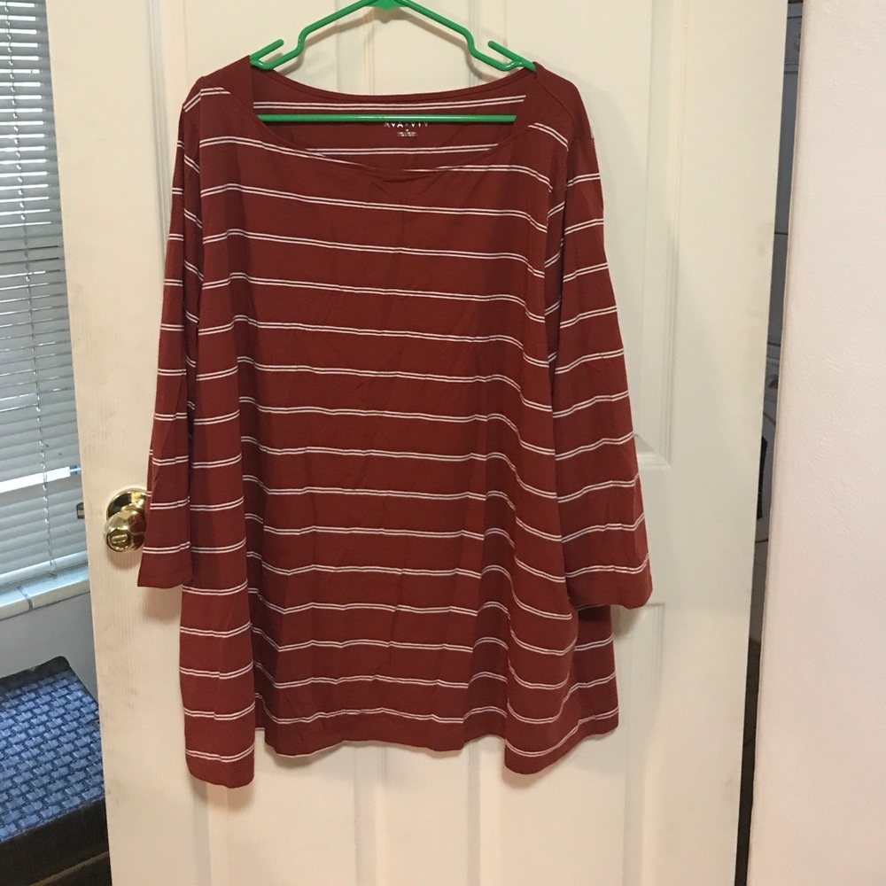 Brick red striped shirt