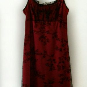 Red Black laced dress