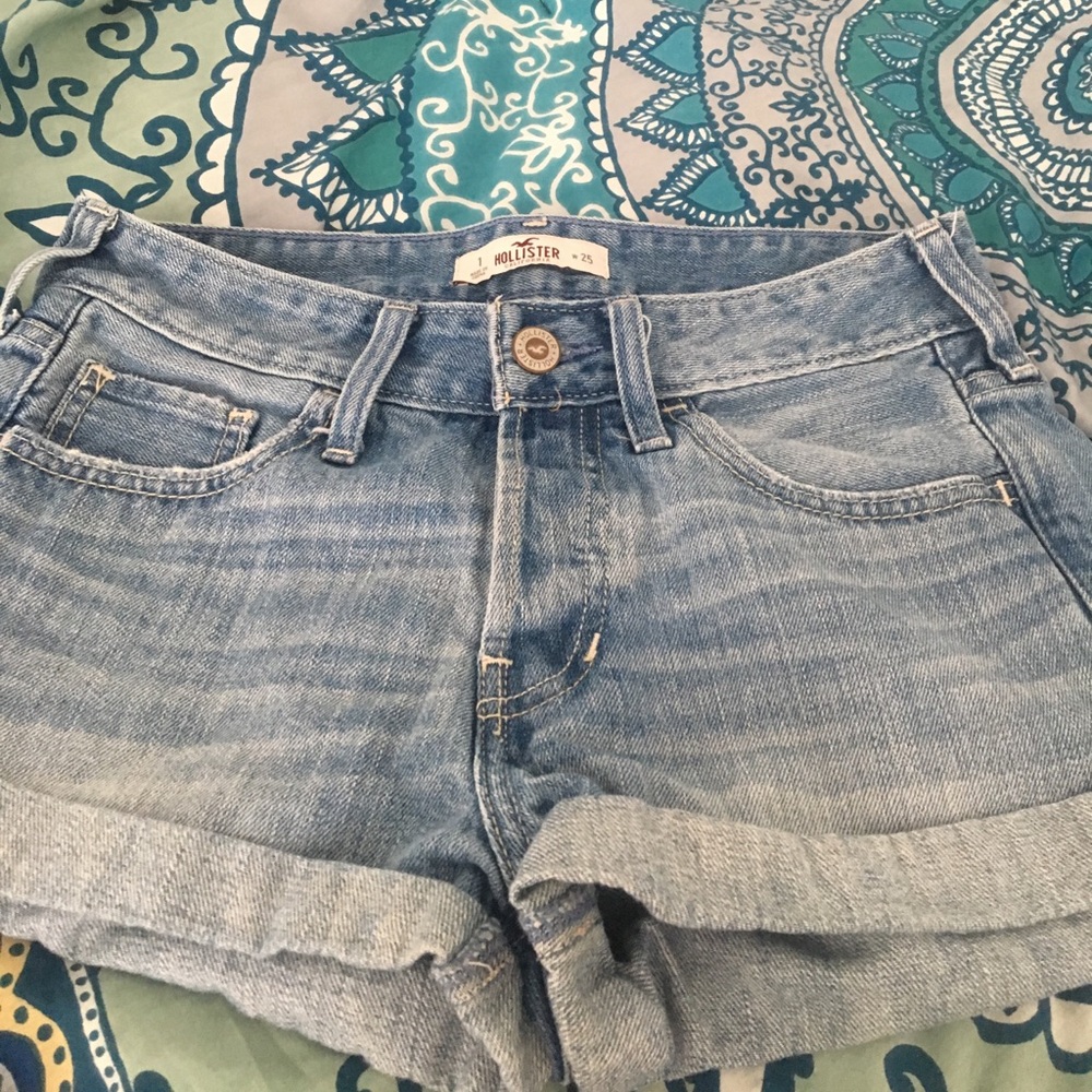 Hollister light wash jean shorts