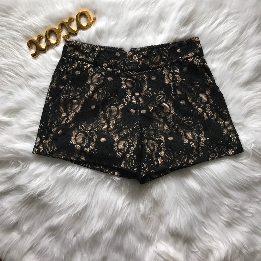 BCBG Pia Lace Overlay Shorts. Size 2.