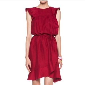 Isabel Marant Etoile Red Silk Saba Wrap Dress 38 4