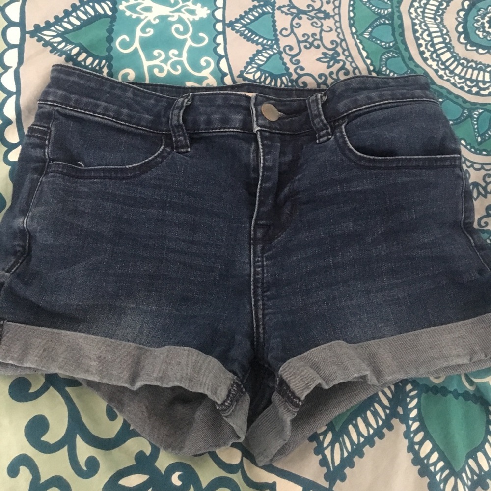 Bull head dark wash super stretchy shorts