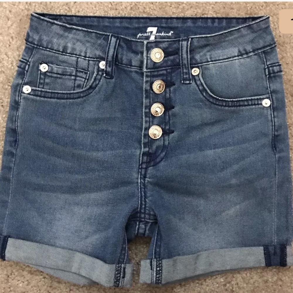 7 For All MANKIND GIRLS KIDS SHORTS HIGH WAISTED 8