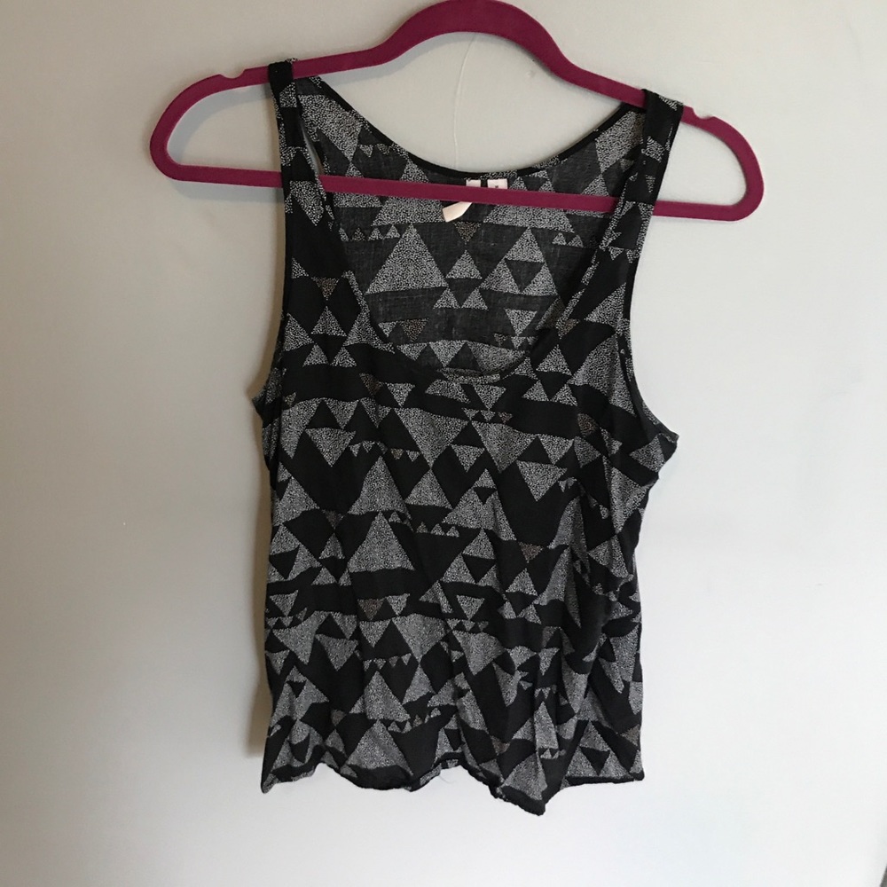 Nordstrom Black, White & Yellow Tribal Print Tank