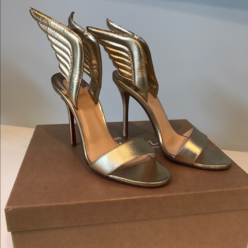 Christian Louboutin Samotresse Gold Wing Sandals
