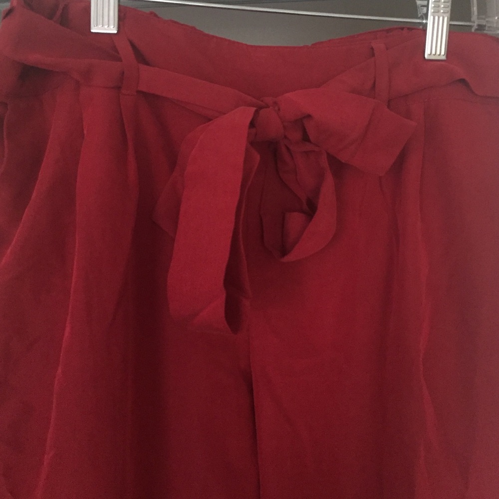 Red slouchy pants