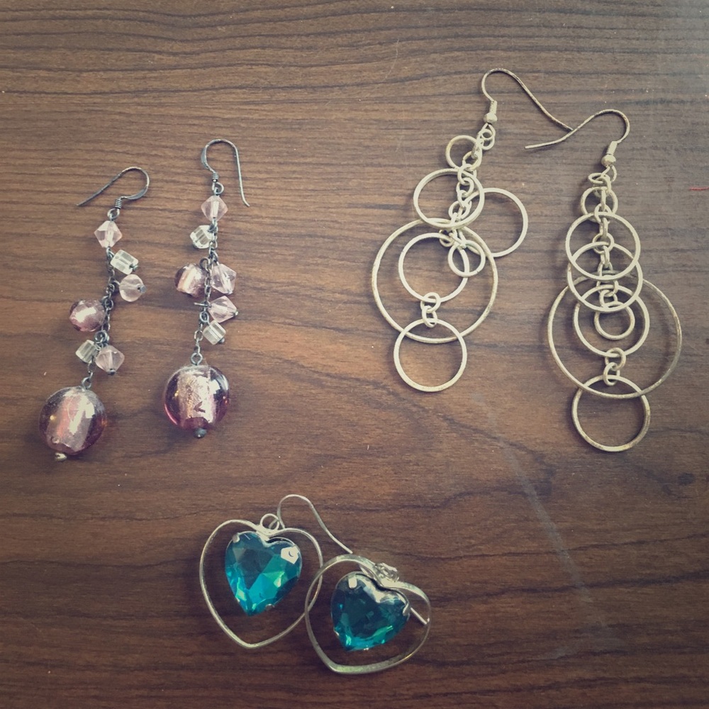 Three lovely colorful vibrant earrings ✨