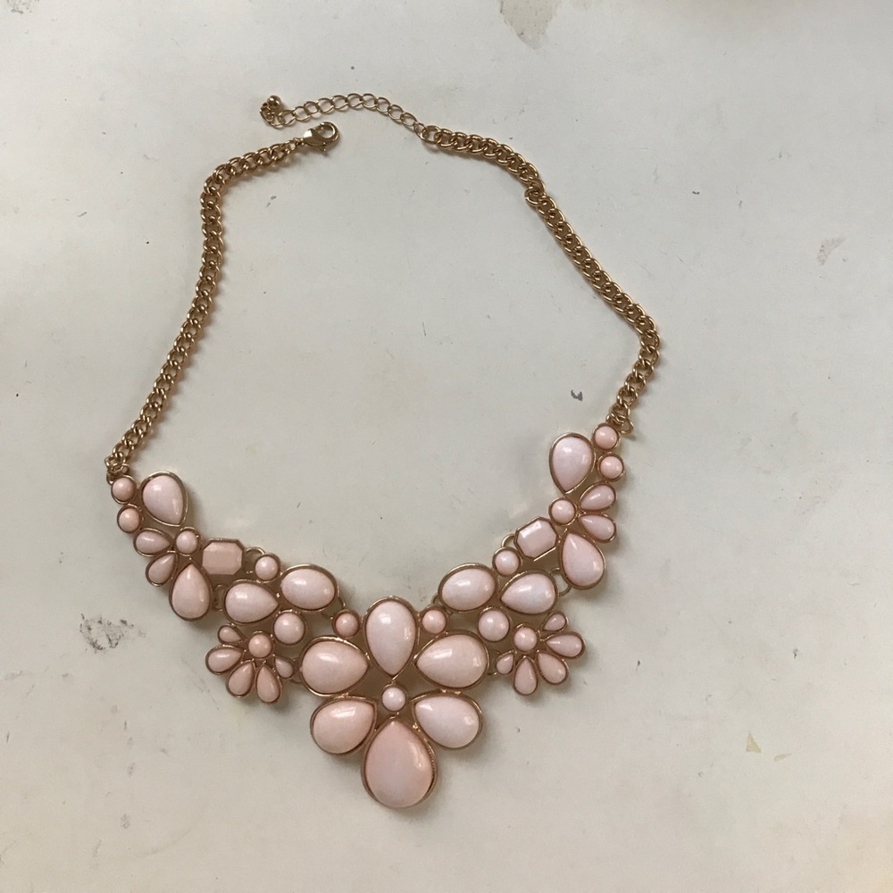 Light Pink & Gold Statement Necklace