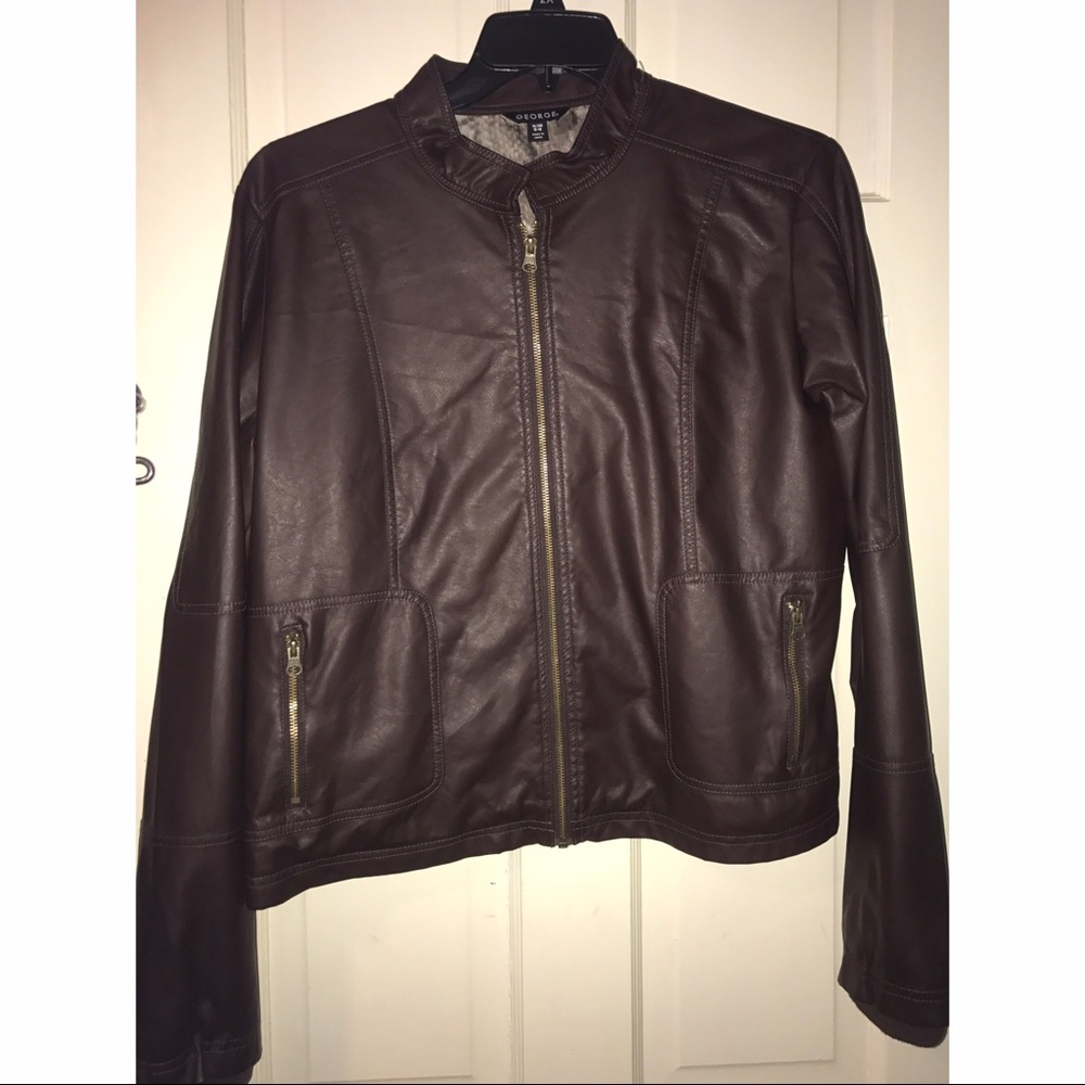 dark brown George leather jacket