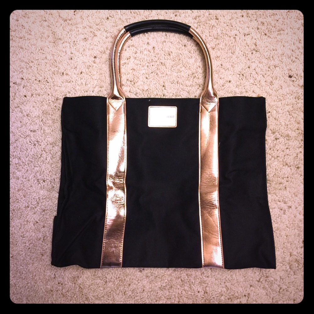 Victoria's Secret Black w/ Rose Gold Tote Bad New