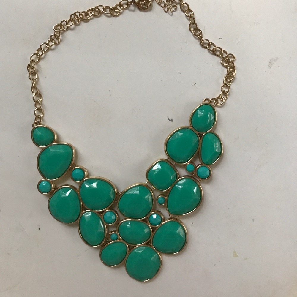 Turquoise with Gold Detailing Statement Necklace