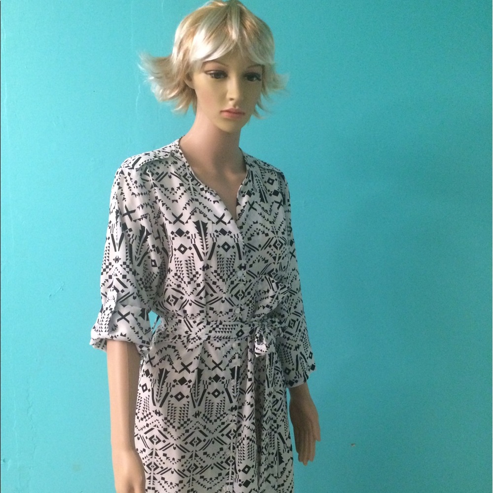 Black and White Shirt Dress.