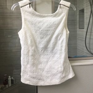 Zara White Patterned Top with cute open back