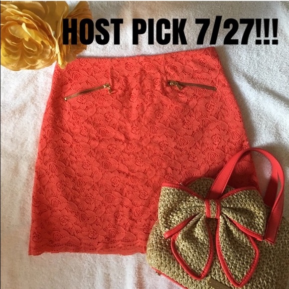 H&M Dresses & Skirts - Adorable Coral Lace Skirt NWOT