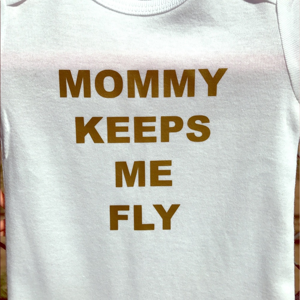 Custom Made Boy Onesie, Mommy Keeps Me Fly