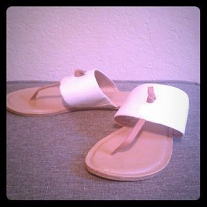 24 hour sale! White leather Franco Sarto sandals