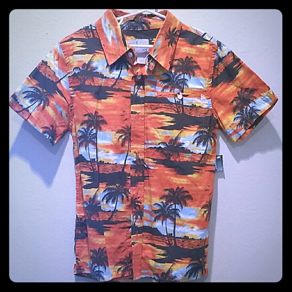 Old Navy Shirts & Tops | Boys Hawaiian Shirt With Orange And Brown Hues | Poshmark