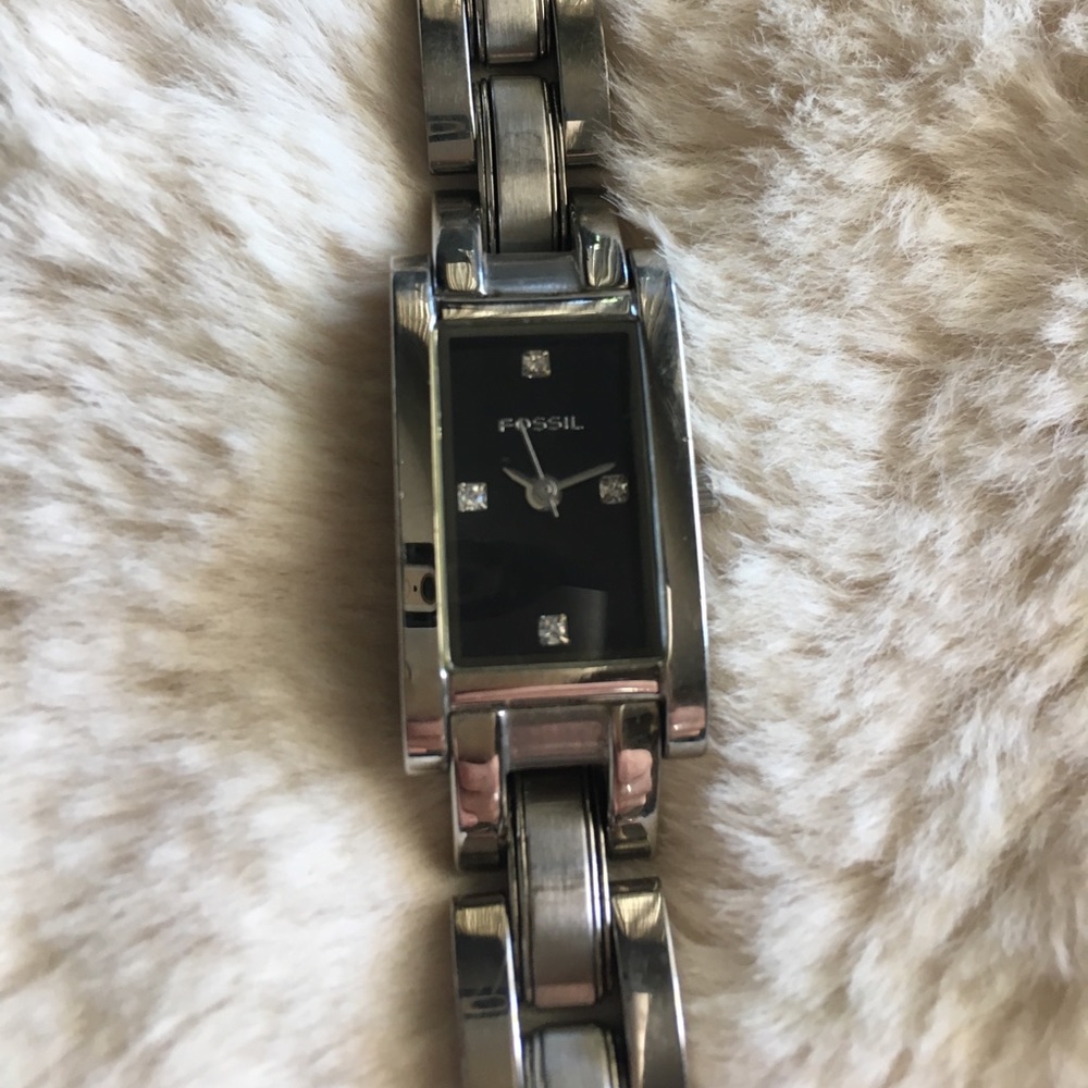 Dainty Silver Fossil Watch