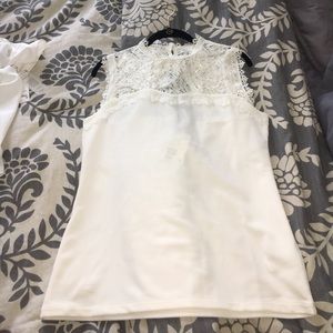 H&M Sleeveless, High-Neck Lace Blouse