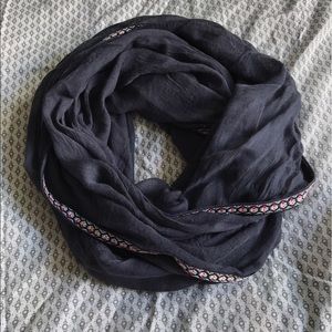 BP Gray Infinity Scarf with Colorful Trim