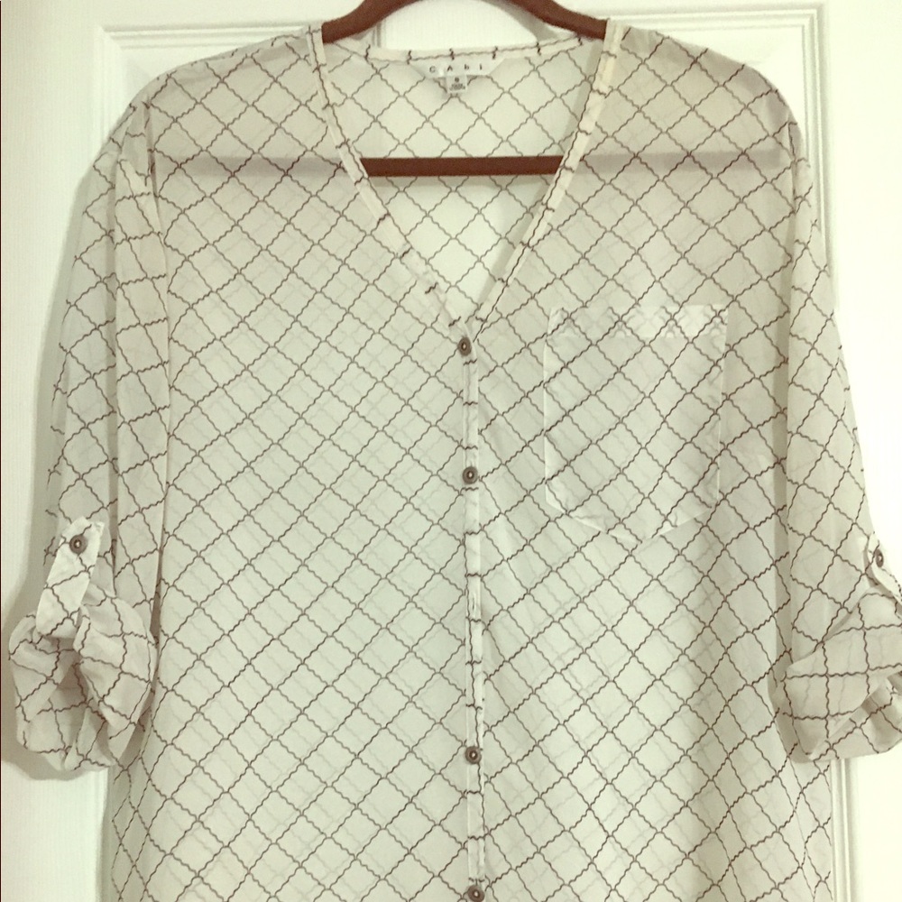 CAbi Like New Size Medium Sheer Blouse