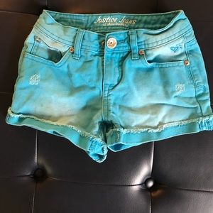 Justice blue girls jean shorts 2 for $10