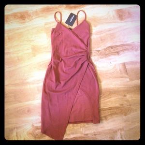 Sexy bronze dress with slit