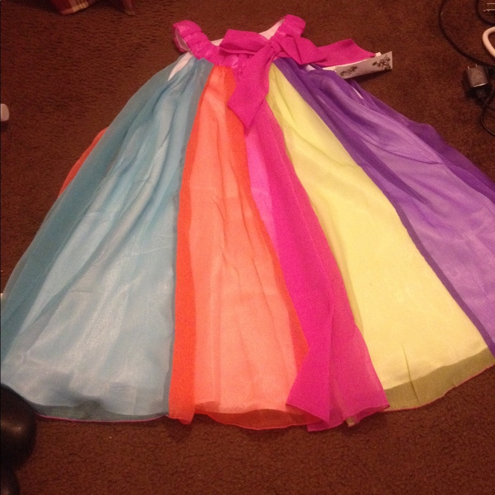 Rainbow vibrant colored girls dress!