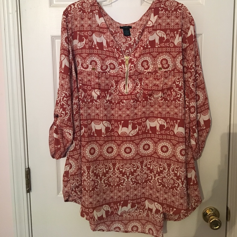 3X Rue+ Elephant 🐘 Print Blouse