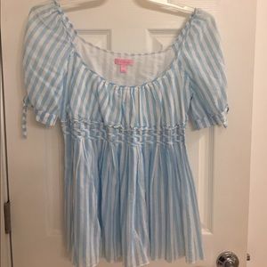 Blue and white Lilly Pulitzer babydoll top
