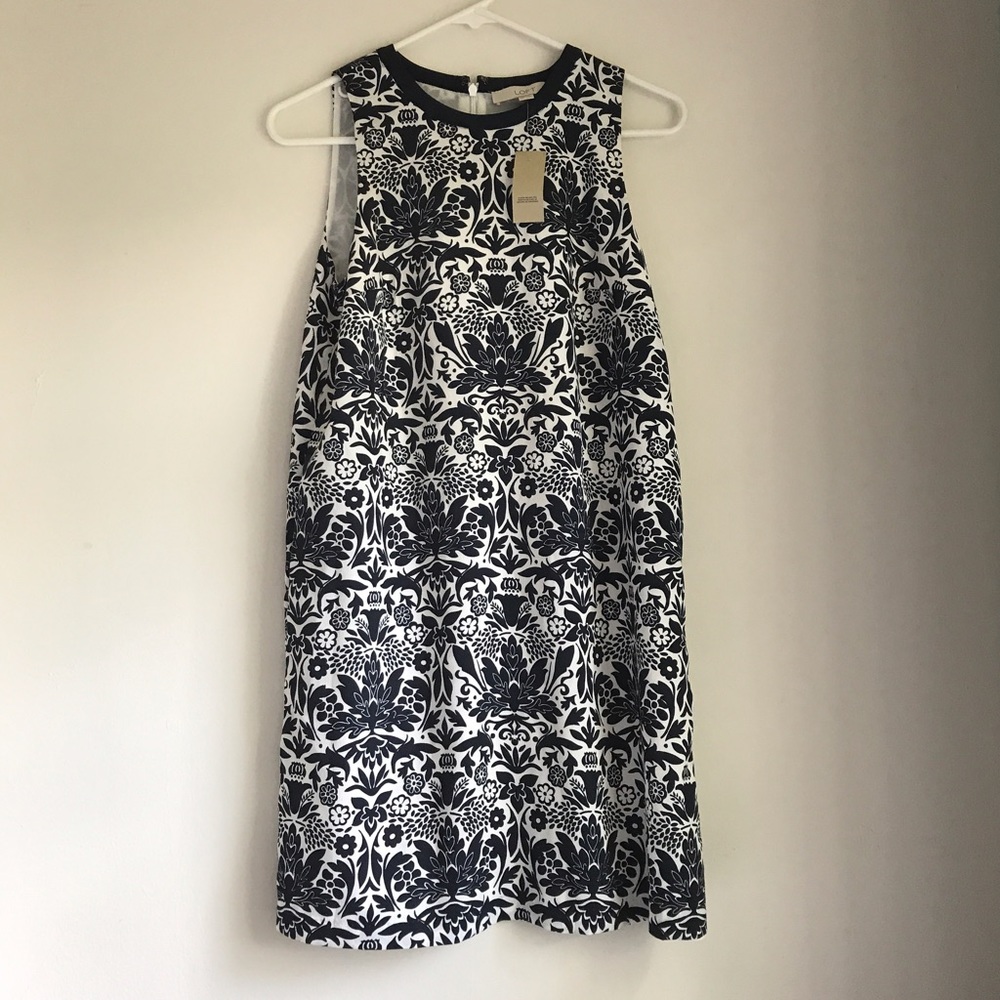 Loft Floral Sleeveless Shift Dress