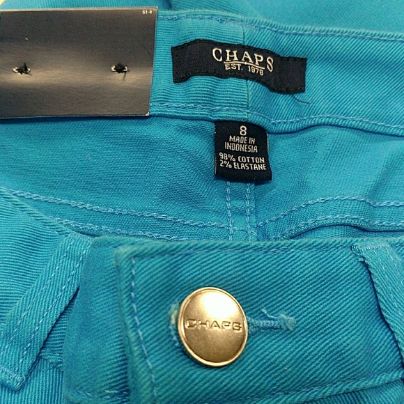 Chaps Cropped Teal Jeans - Picture 4 of 4