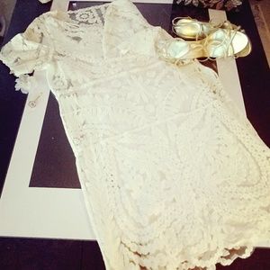 Cream lace dresses