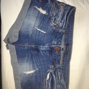 blue jean shorts