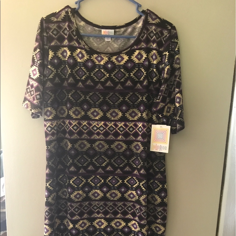 LuLaRoe Julia dress 2XL purple print, NWT