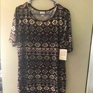 LuLaRoe Julia dress 2XL purple print, NWT