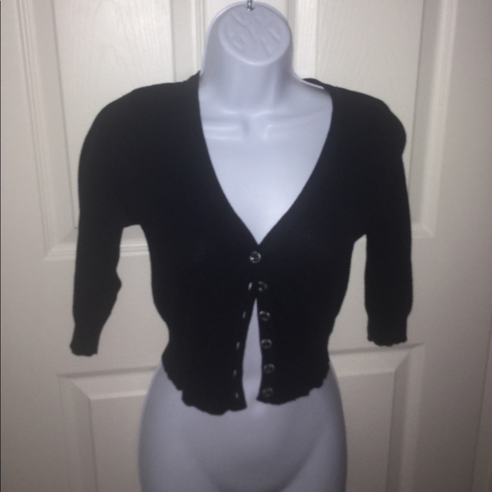 black button up sweater
