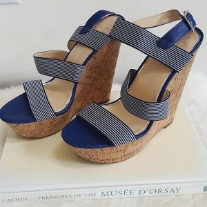 Jessica Simpson Nautical Striped Wedges