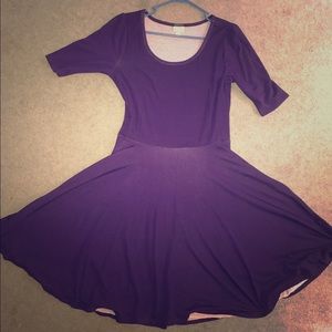 LuLaRoe Nicole dress, purple print, XL, never worn
