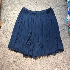 Navy blue pleated skirt