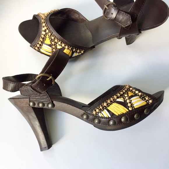 Zara Shoes - Zara embellished open toe clogs
