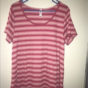 LuLaRoe Classic Tee pink stripe XL never been worn