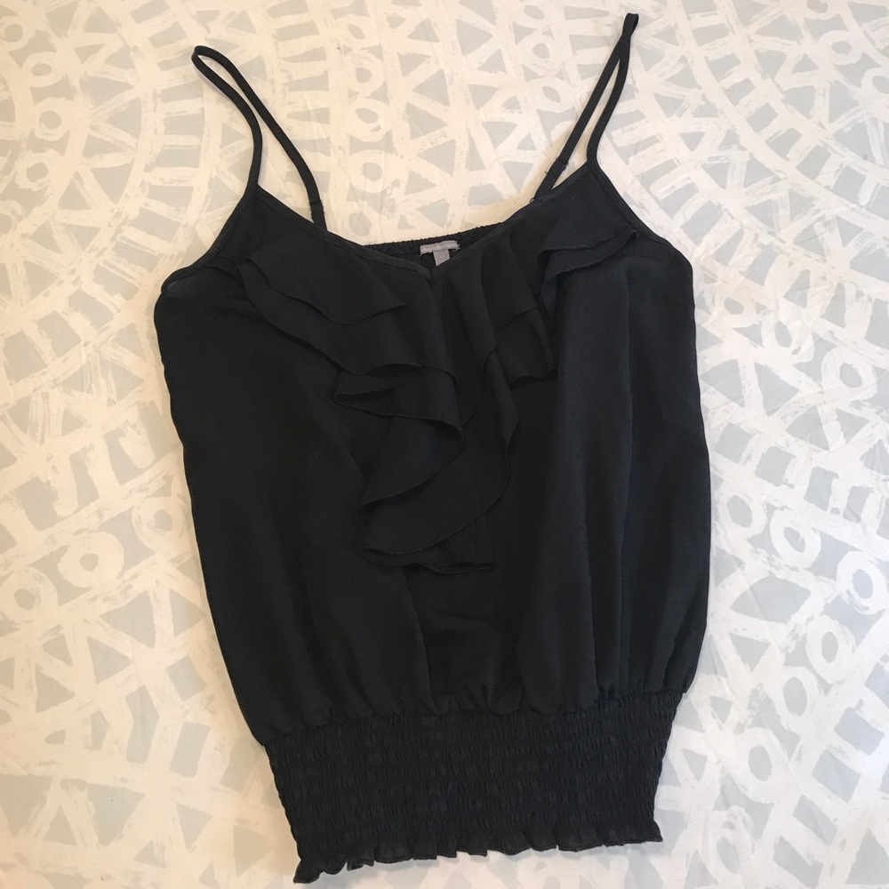 Charlotte Russe Black ruffle tank size medium