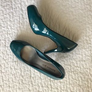 ⭐️ Madden Girl dark teal patent platform heels
